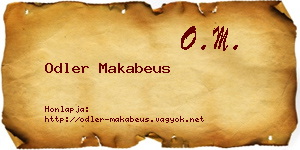 Odler Makabeus névjegykártya